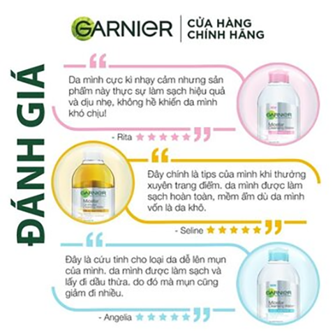 Nước tẩy trang Garnier làm sạch sâu lớp trang điểm 400ml