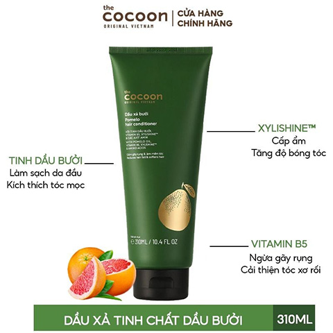 Dầu xả Cocoon tinh chất dầu bưởi giúp giảm gãy rụng và hỗ trợ mọc tóc Pomelo Conditioner