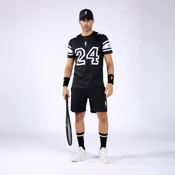 Áo Ngắn Tay Thể Thao Nam Pickleball/Tennis About Tech ICON 24 BLACK & WHITE