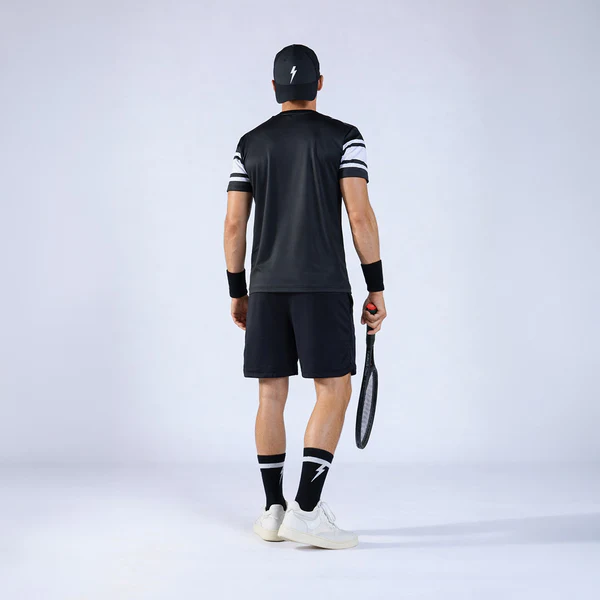Áo Ngắn Tay Thể Thao Nam Pickleball/Tennis About Tech ICON 24 BLACK & WHITE