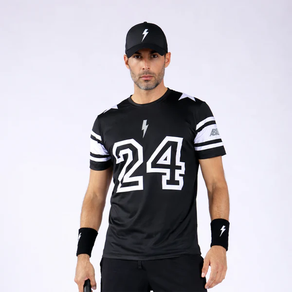 Áo Ngắn Tay Thể Thao Nam Pickleball/Tennis About Tech ICON 24 BLACK & WHITE