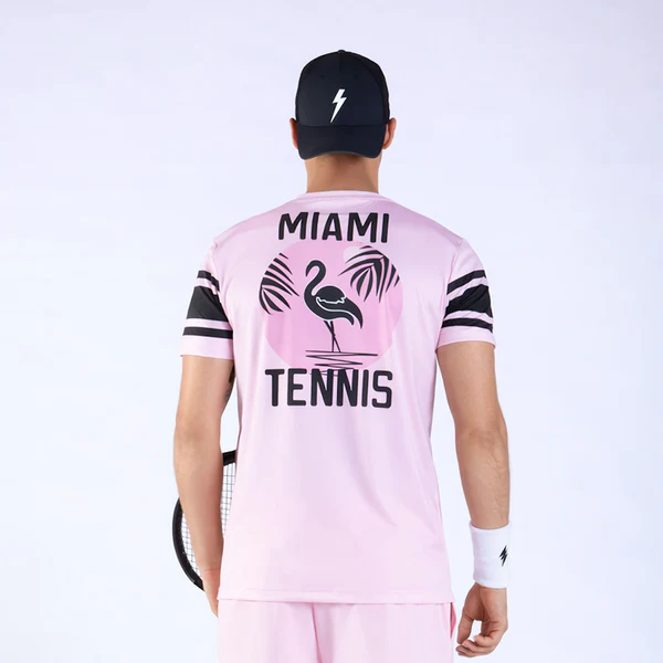 Áo Ngắn Tay Thể Thao Nam Pickleball/Tennis About Tech ICON MIAMI PINK