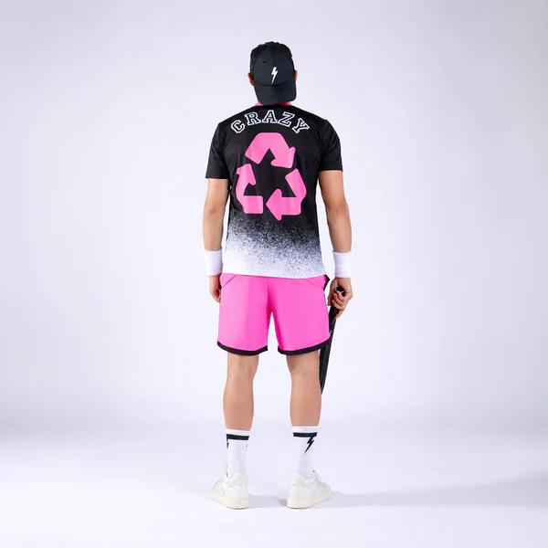 Áo Ngắn Tay Thể Thao Nam Pickleball/Tennis About Tech CRAZY ROSA SHOCKING