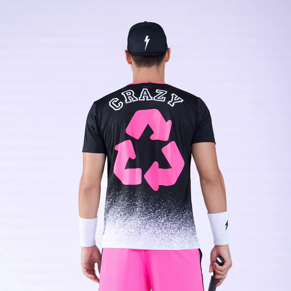 Áo Ngắn Tay Thể Thao Nam Pickleball/Tennis About Tech CRAZY ROSA SHOCKING