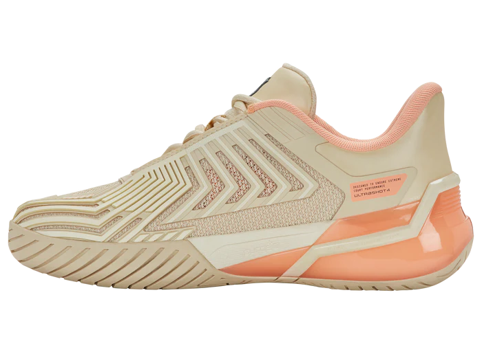 Giày Pickleball Kswiss ULTRASHOT 4 WHITECAP GRAY/PEACH PARFAIT/EGRET