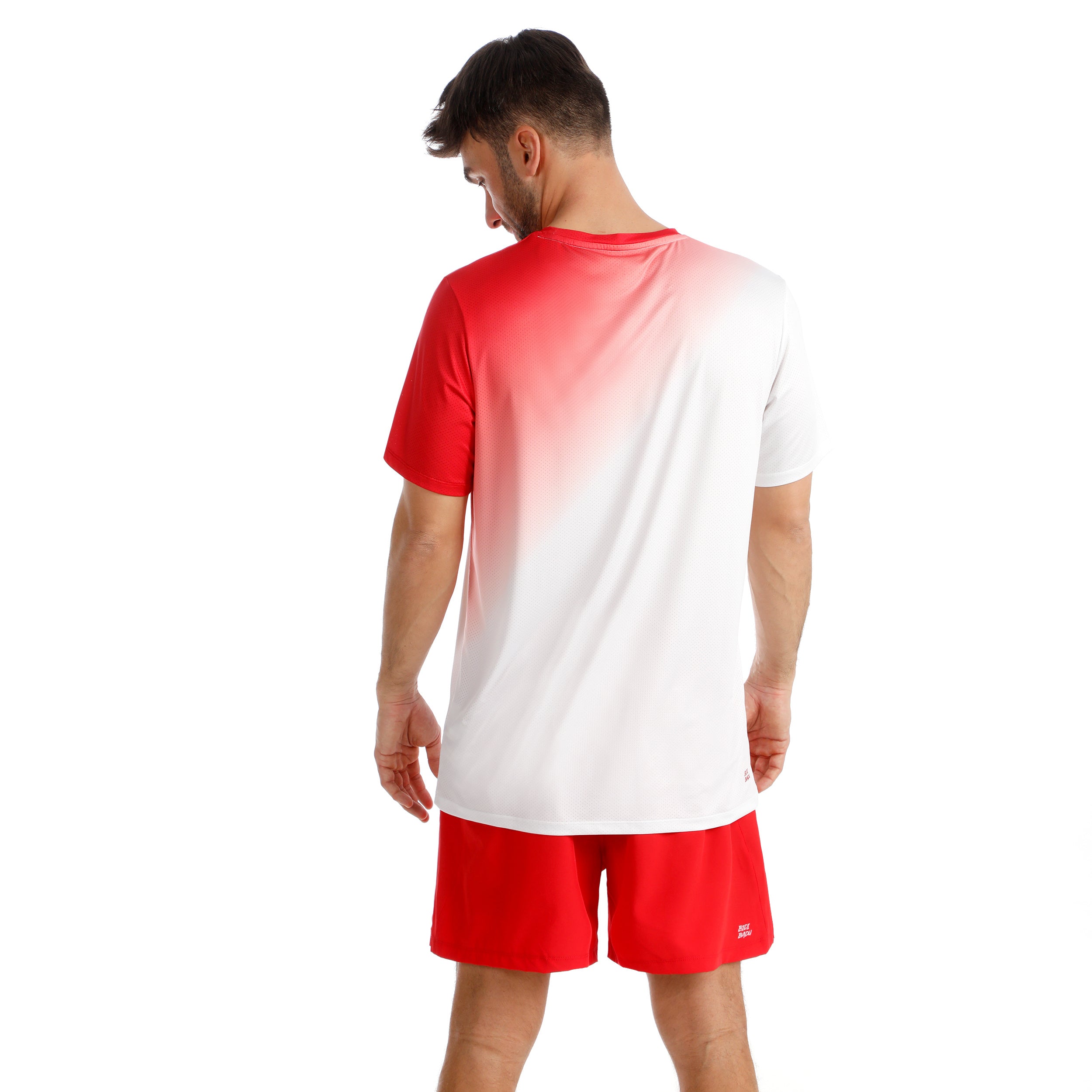 Áo tay ngắn thể thao tennis/pickleball nam Bidi Badu Crew 2.0 Red White