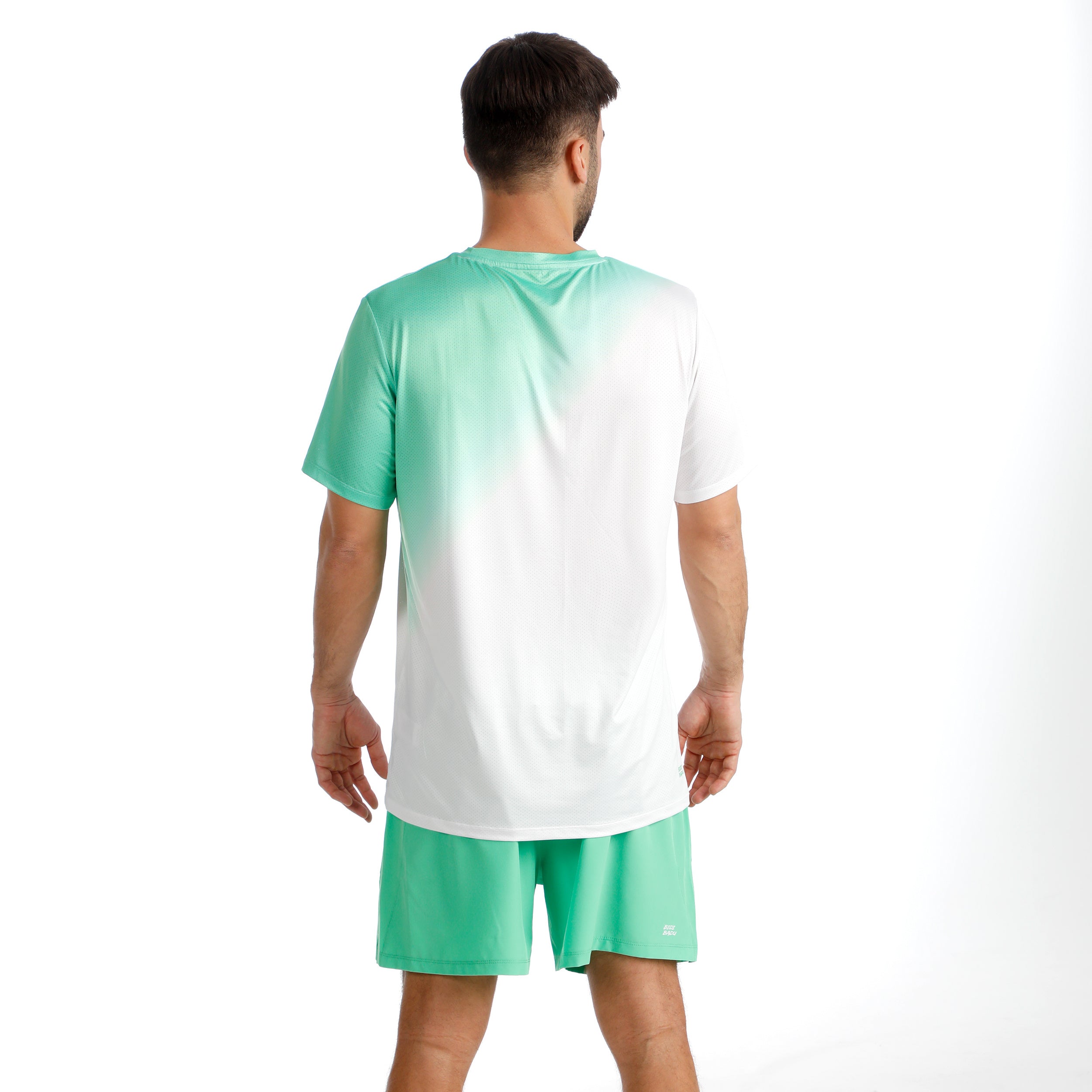 Áo Bidi Badu tay ngắn thể thao tennis/pickleball nam Crew 2.0 Green White BB110019-703
