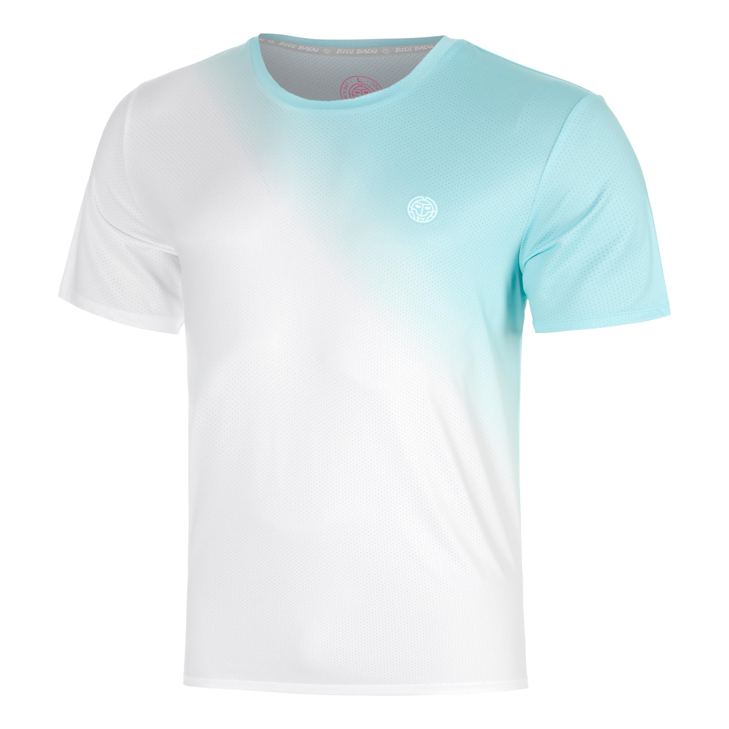 Áo tay ngắn thể thao tennis/pickleball nam Bidi Badu Crew 2.0 Turquoise White