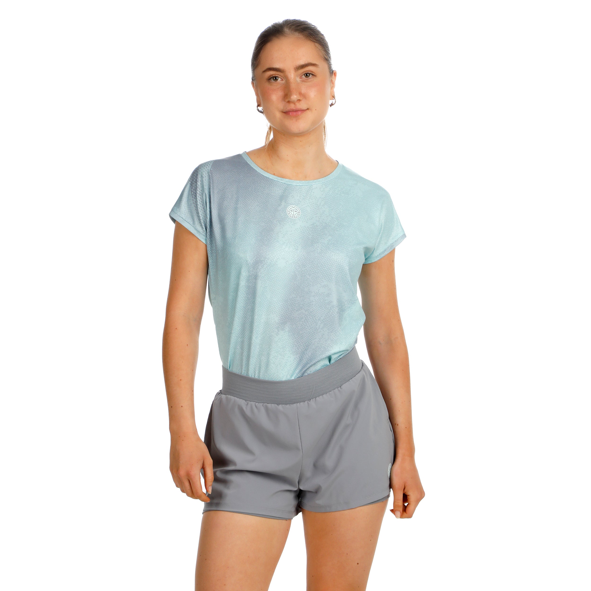 Áo Bidi Badu tay ngắn thể thao tennis/pickleball nữ Freeze Out Mint Grey BB110046-6280