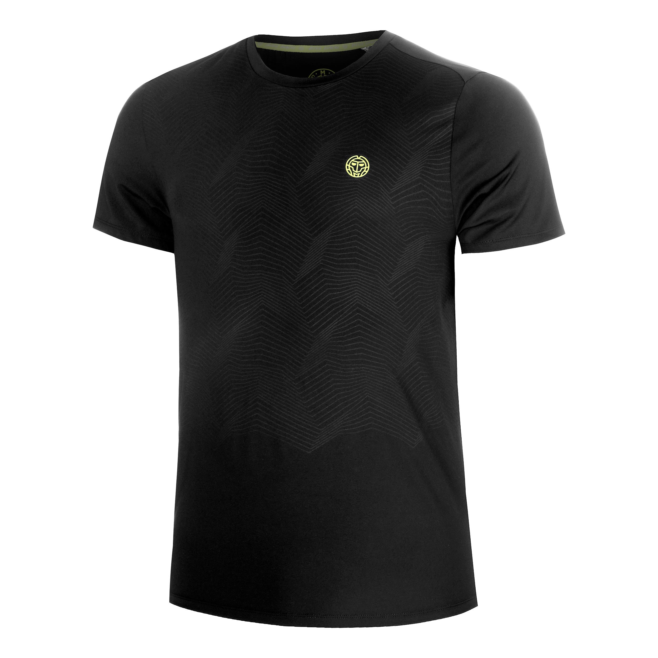 Áo Bidi Badu tay ngắn thể thao tennis/pickleball nam Night Flash Embossed Black BB110053-200
