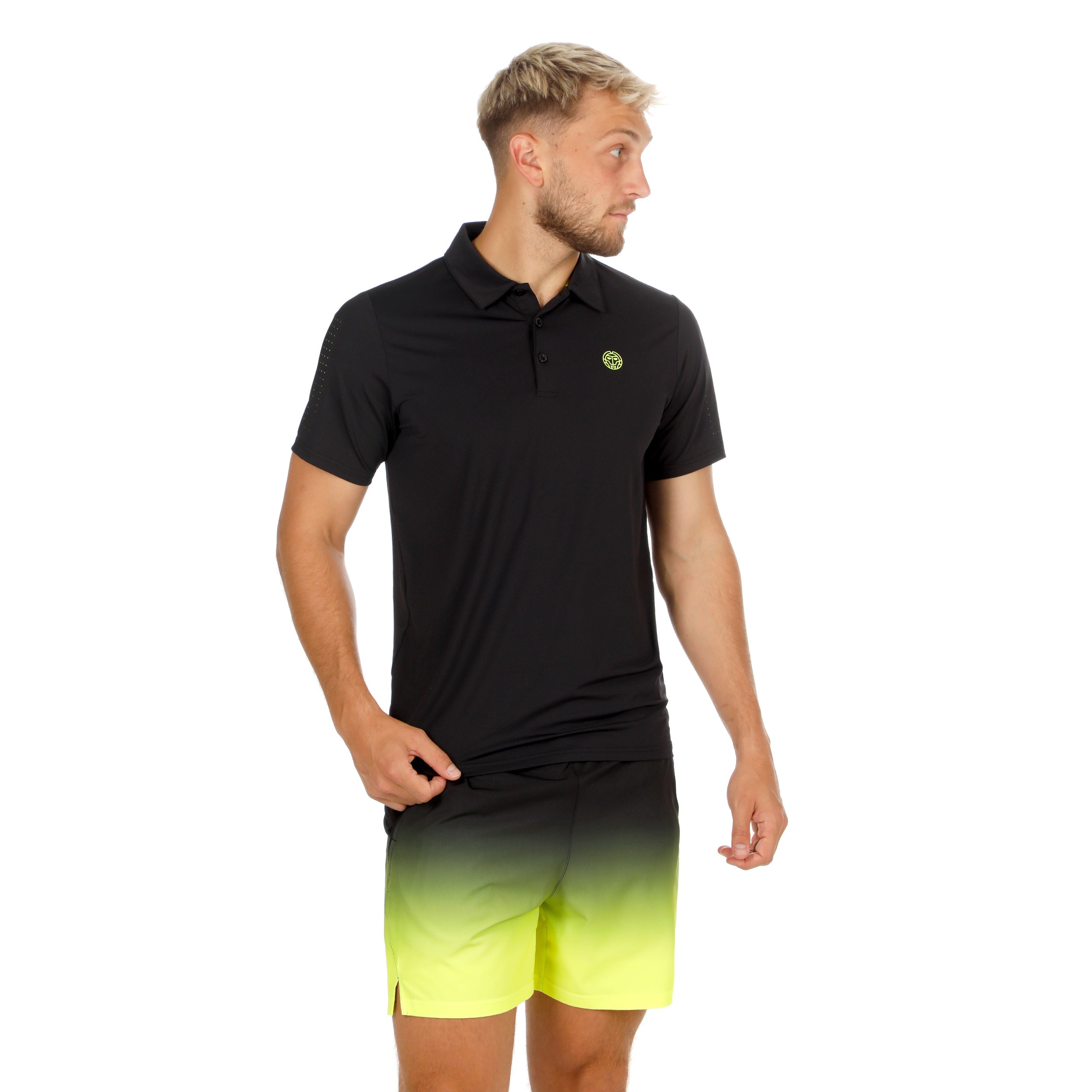 Áo Bidi Badu tay ngắn thể thao tennis/pickleball nam Night Flash Polo Black  BB110057-200