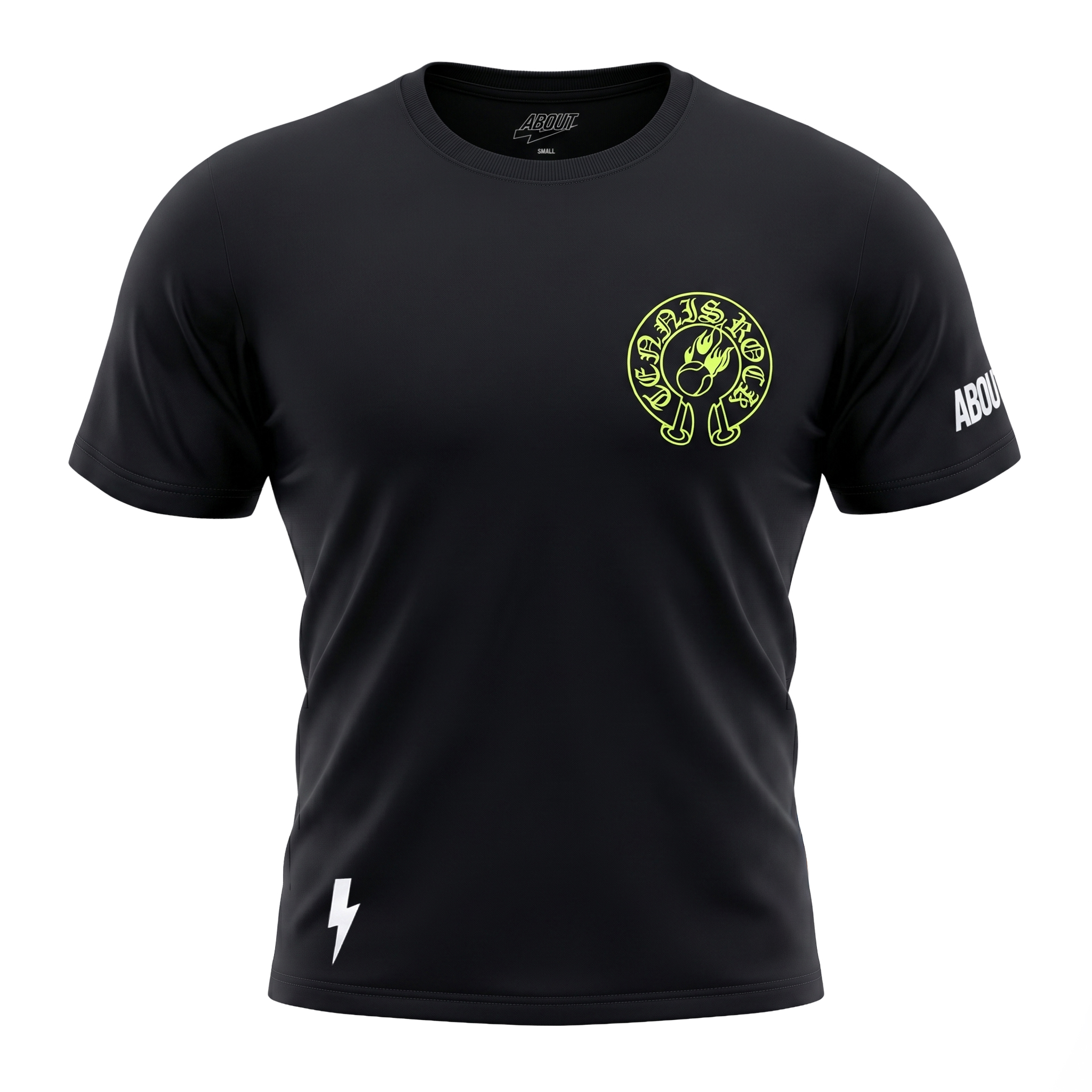 Áo Ngắn Tay Thể Thao Nam Pickleball/Tennis About Tech ROCK BLACK & FLUO YELLOW