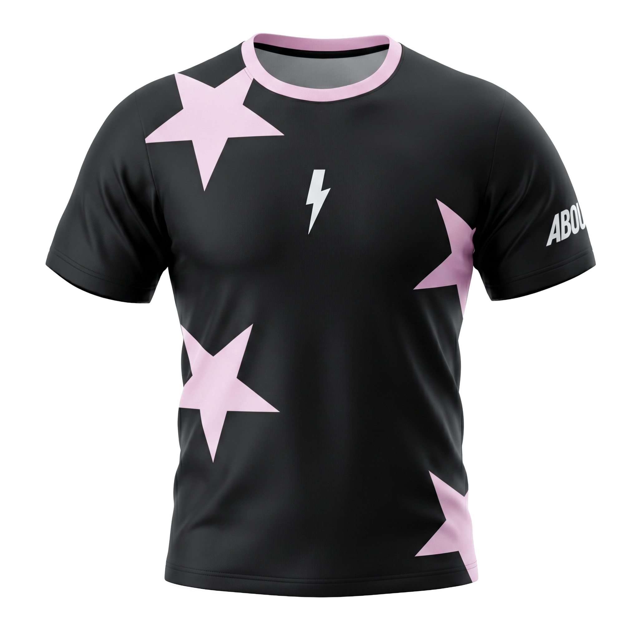 Áo Ngắn Tay Thể Thao Nam Pickleball/Tennis About Tech STARS BLACK & PINK