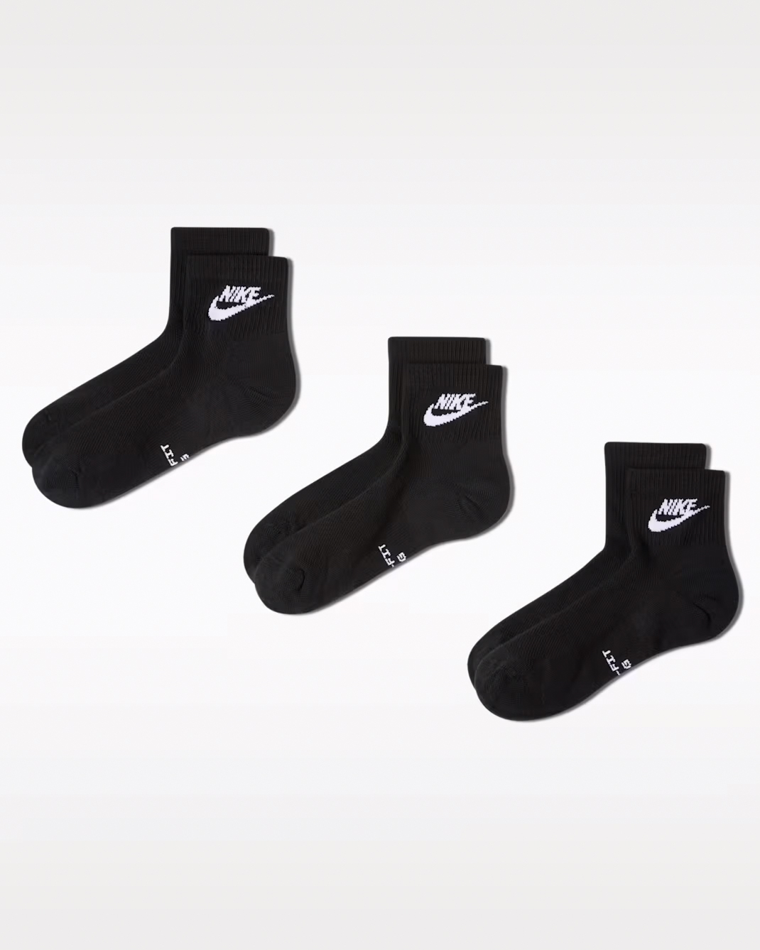 Tất Thể Thao Unisex Nike Black Cổ Thấp 3PR - Black