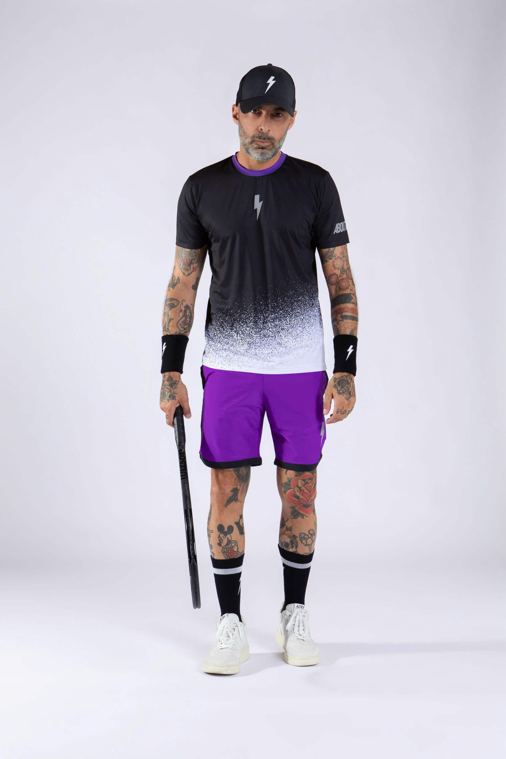 Áo Ngắn Tay Thể Thao Nam Pickleball/Tennis About Tech CRAZY PURPLE