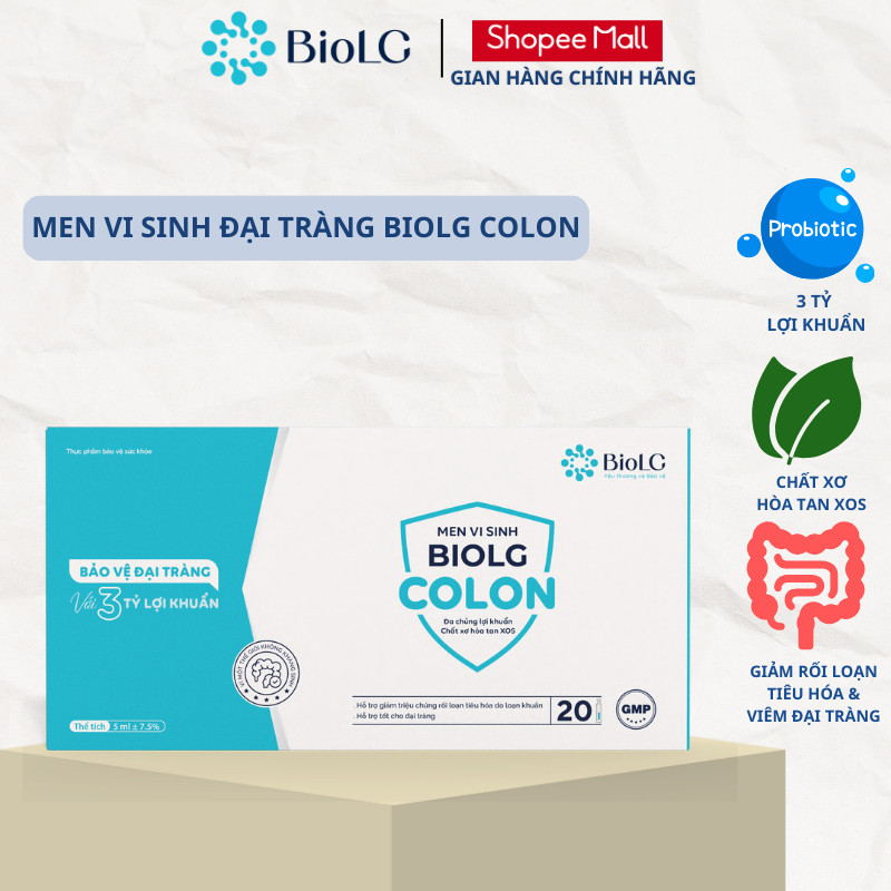 [QUÀ CHO MẸ] BioLG Colon Men Vi Sinh 3 Tỷ Lợi Khuẩn Bacillus Giảm Táo Bón Tiêu Chảy Đầy Hơi Hỗ Trợ Đại Tràng 20 Ống