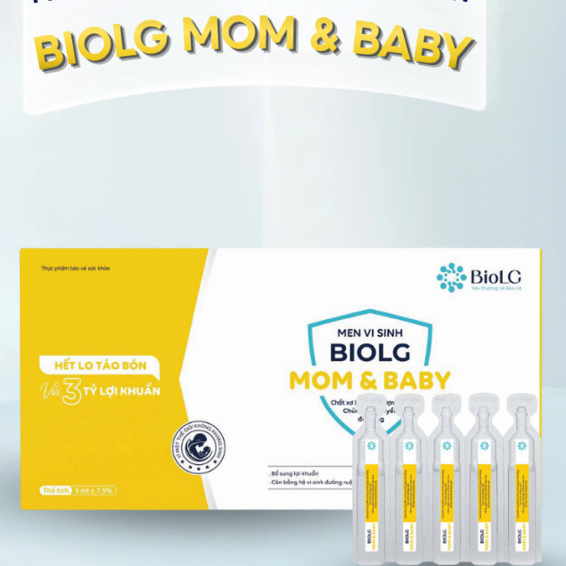 [QUÀ CHO MẸ] Men Vi Sinh BioLG Mom & Baby Giảm Táo Bón Bổ Sung Chất Xơ XOS 3 Chủng Lợi Khuẩn Hỗ Trợ Tiêu Hóa Cho Mẹ & Bé