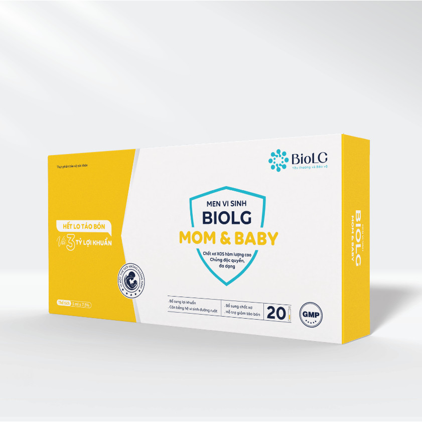 [QUÀ CHO MẸ] Men Vi Sinh BioLG Mom & Baby Giảm Táo Bón Bổ Sung Chất Xơ XOS 3 Chủng Lợi Khuẩn Hỗ Trợ Tiêu Hóa Cho Mẹ & Bé