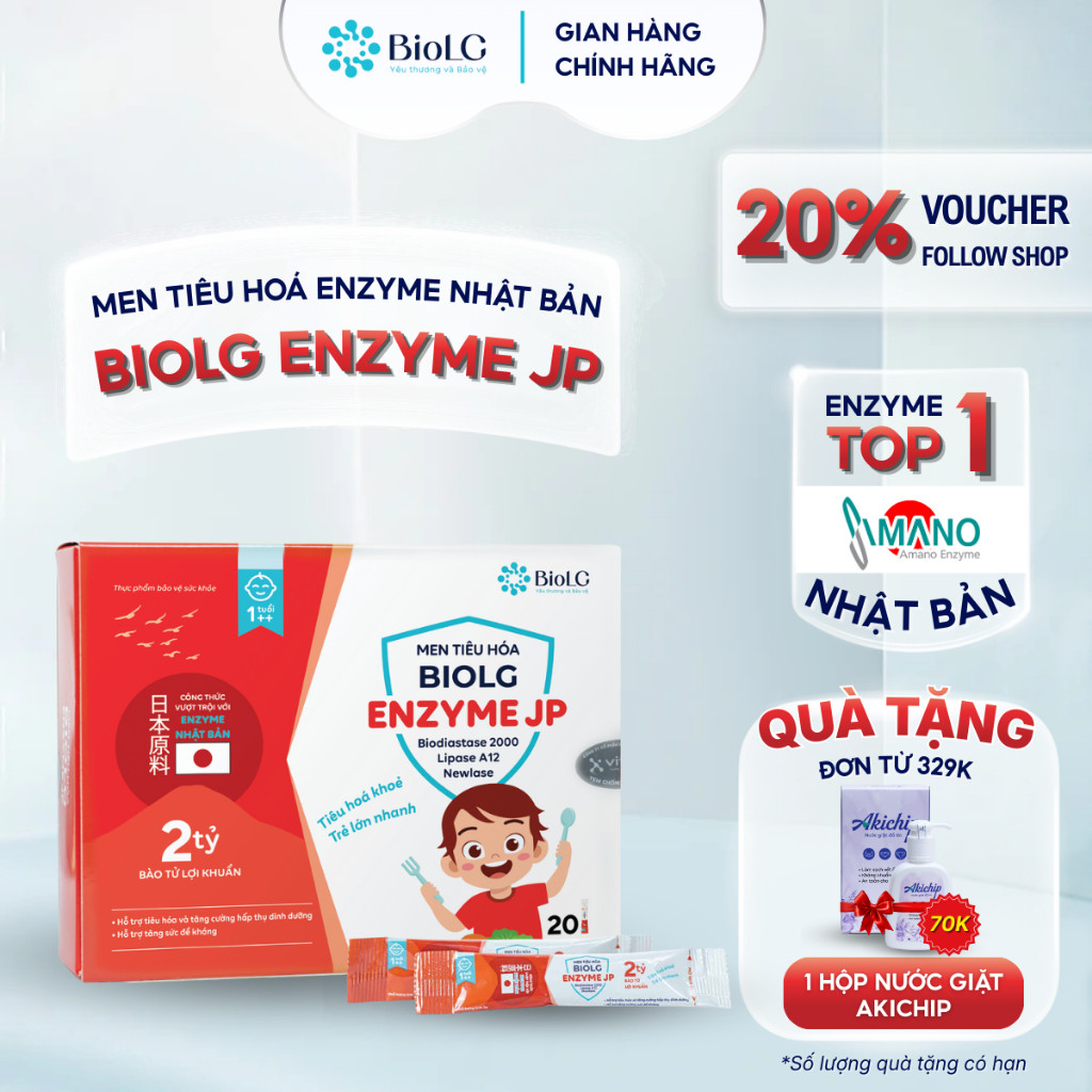 Cốm Enzyme Cho Bé BioLG JP Enzyme Nhật Bản Giảm Đầy Hơi Chướng Bụng Hỗ Trợ Tiêu Hóa Biếng Ăn