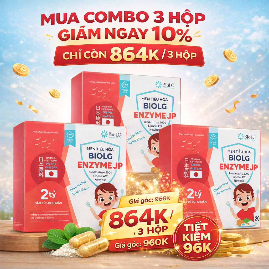 Cốm Enzyme Cho Bé BioLG JP Enzyme Nhật Bản Giảm Đầy Hơi Chướng Bụng Hỗ Trợ Tiêu Hóa Biếng Ăn