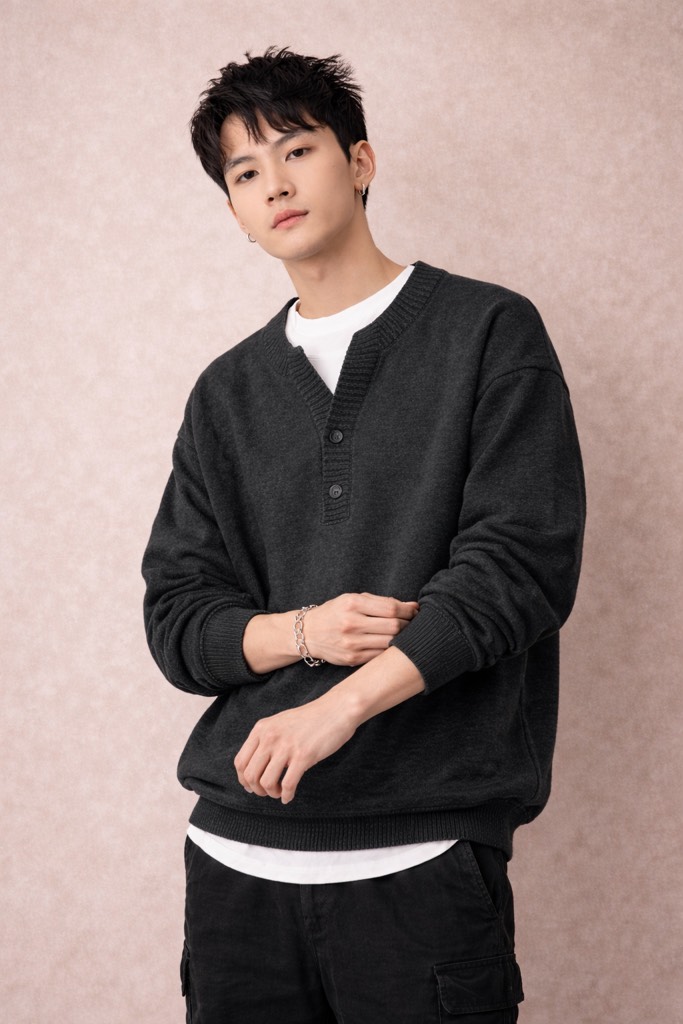 Áo len 66701 phối cổ thun