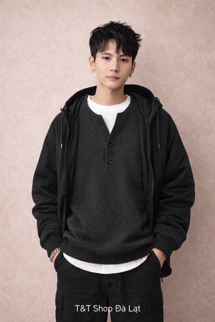 Áo len 66701 phối cổ thun