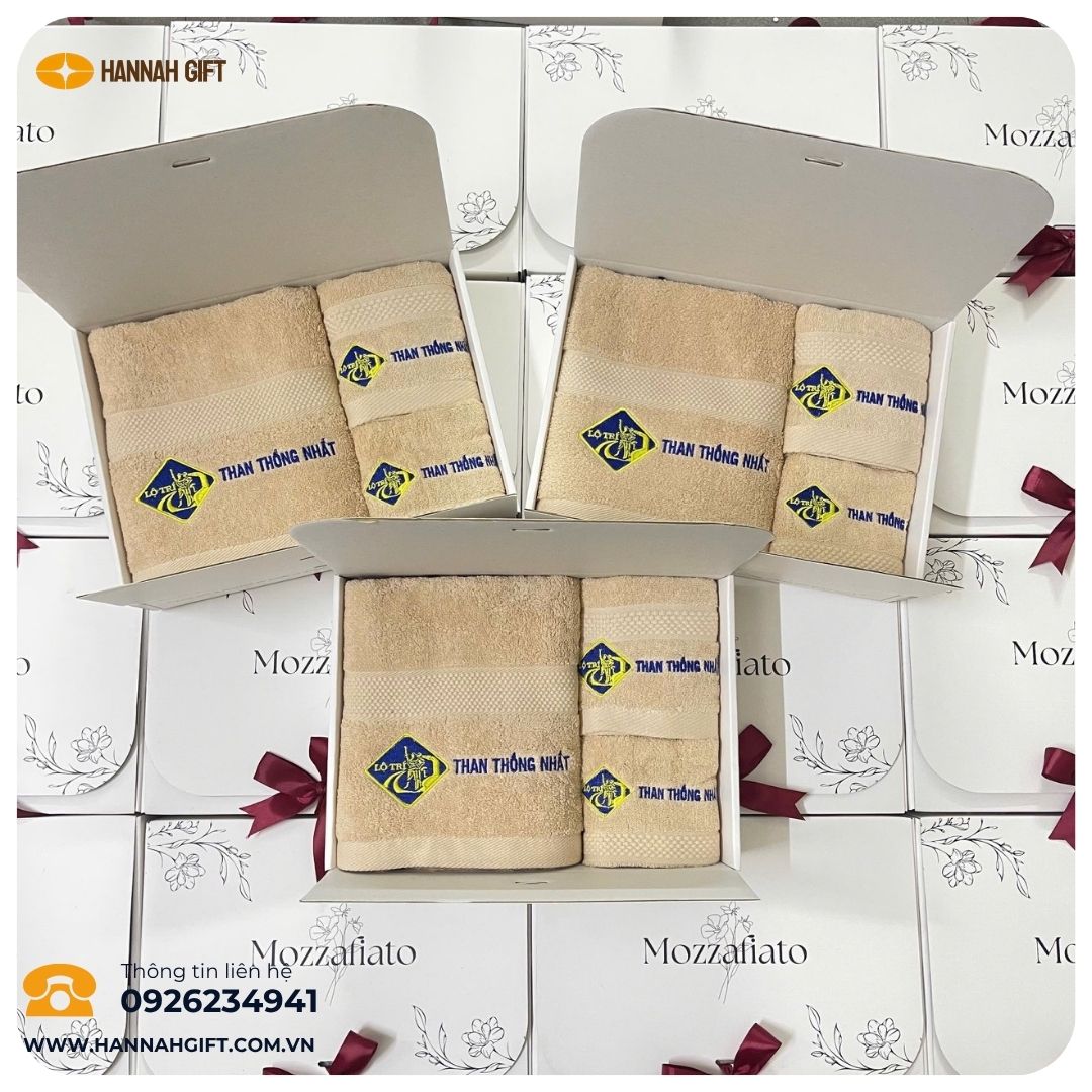SET KHĂN TẮM – KHĂN GỘI THÊU LOGO – QUÀ TẶNG TINH TẾ - THIẾT THỰC