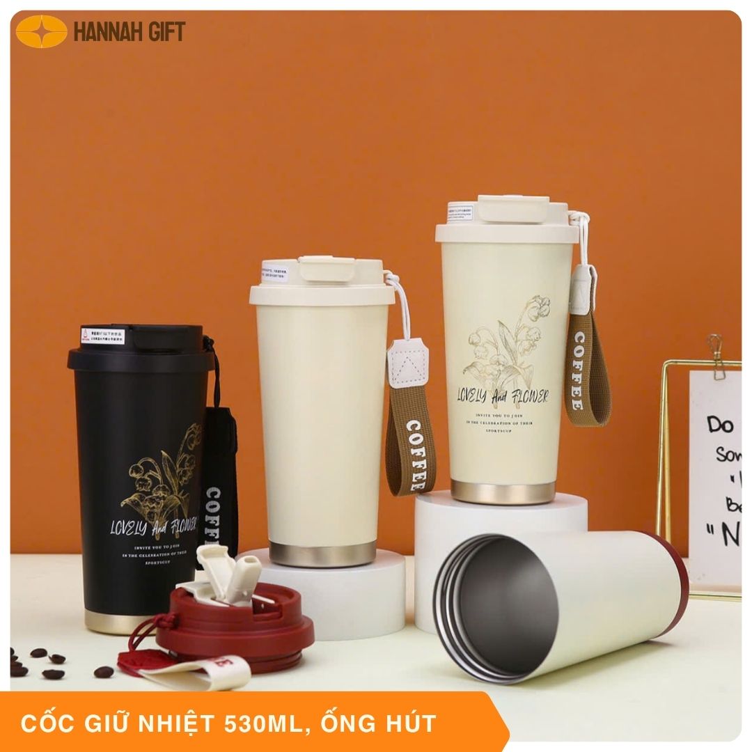 CỐC GIỮ NHIỆT 530ML KÈM ỐNG HÚT – TIỆN LỢI & HIỆN ĐẠI