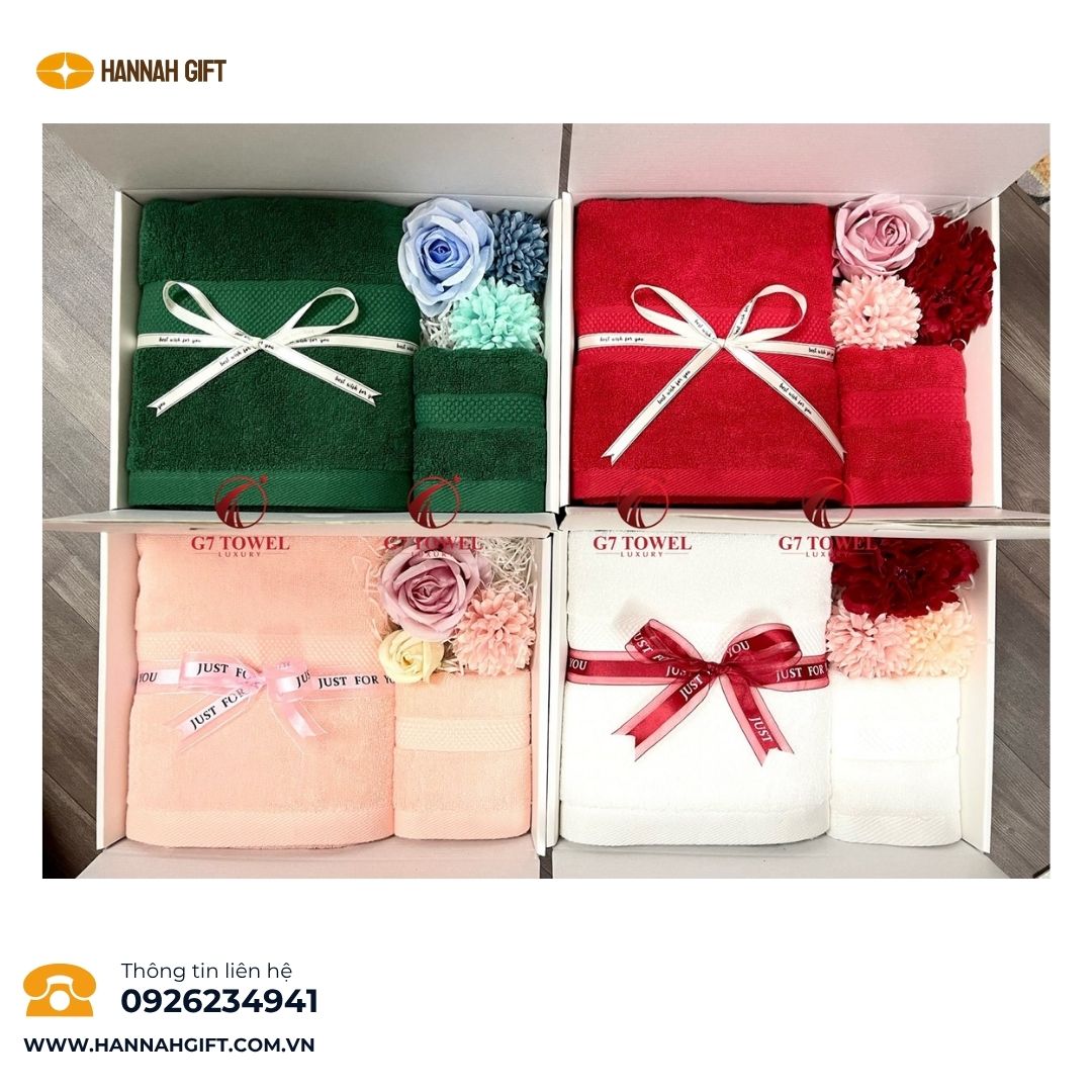 SET KHĂN TẮM – KHĂN GỘI THÊU LOGO – QUÀ TẶNG TINH TẾ - THIẾT THỰC