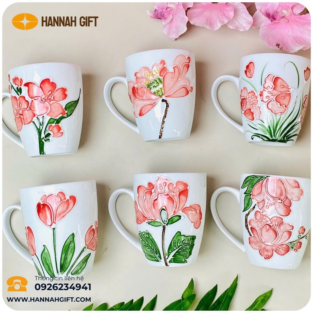 CỐC HOA VẼ 3D MỚI RA LÒ – ĐẸP RỰC RỠ, SANG XỊN