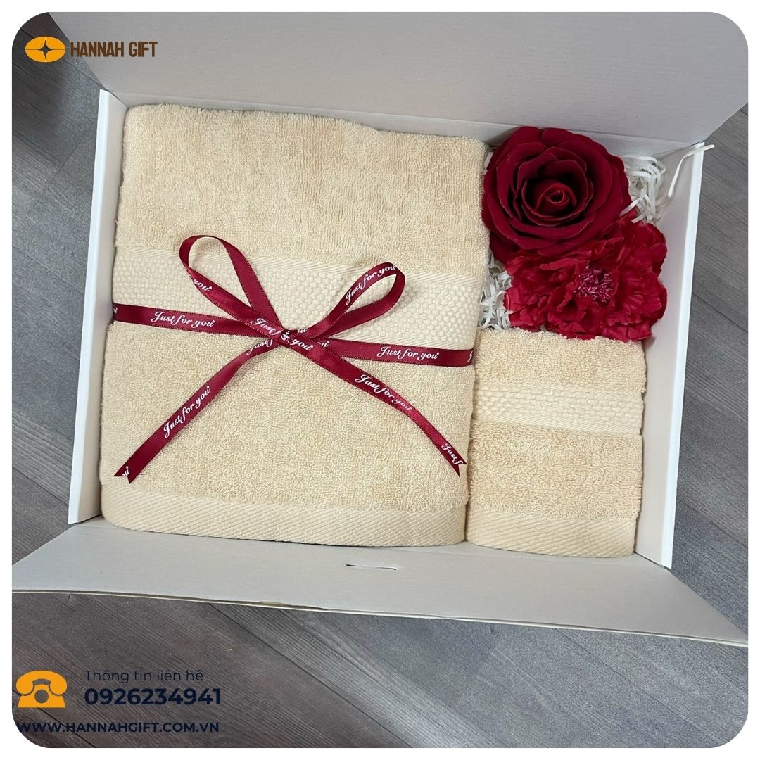 SET KHĂN TẮM – KHĂN GỘI THÊU LOGO – QUÀ TẶNG TINH TẾ - THIẾT THỰC