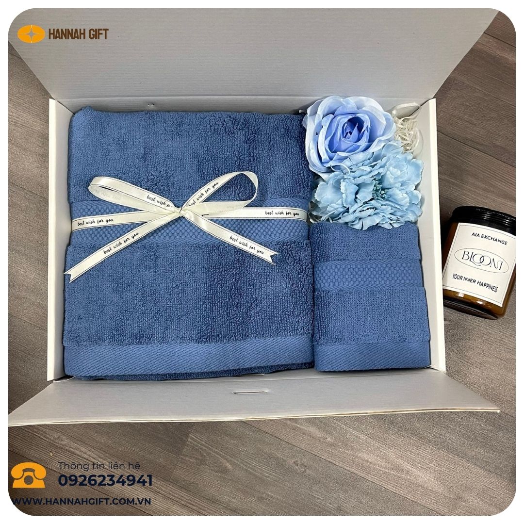 SET KHĂN TẮM – KHĂN GỘI THÊU LOGO – QUÀ TẶNG TINH TẾ - THIẾT THỰC