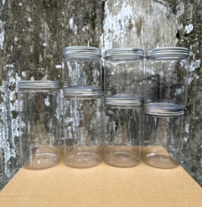Hũ nhựa nắp thiếc - Bạc - 700ml - 90x116mm 33g HM (114c/thùng)