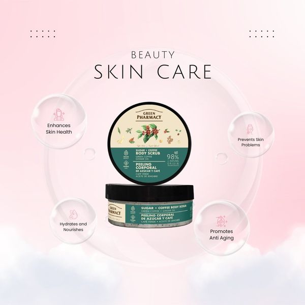 Tẩy da chết toàn thân Green Pharmacy Cafe xanh và dầu gừng 200ml