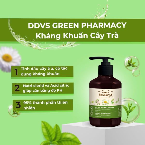 Dung dịch vệ sinh phụ nữ Green Pharmacy Cây Trà 370ml