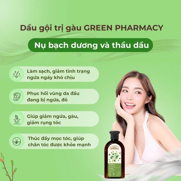 Dầu gội Green Pharmacy Nụ bạch dương và Dầu thầu dầu 350ml