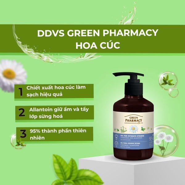 Dung dịch vệ sinh phụ nữ Green Pharmacy Hoa Cúc 370ml