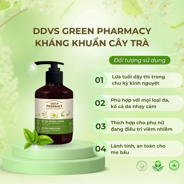 Dung dịch vệ sinh phụ nữ Green Pharmacy Cây Trà 370ml