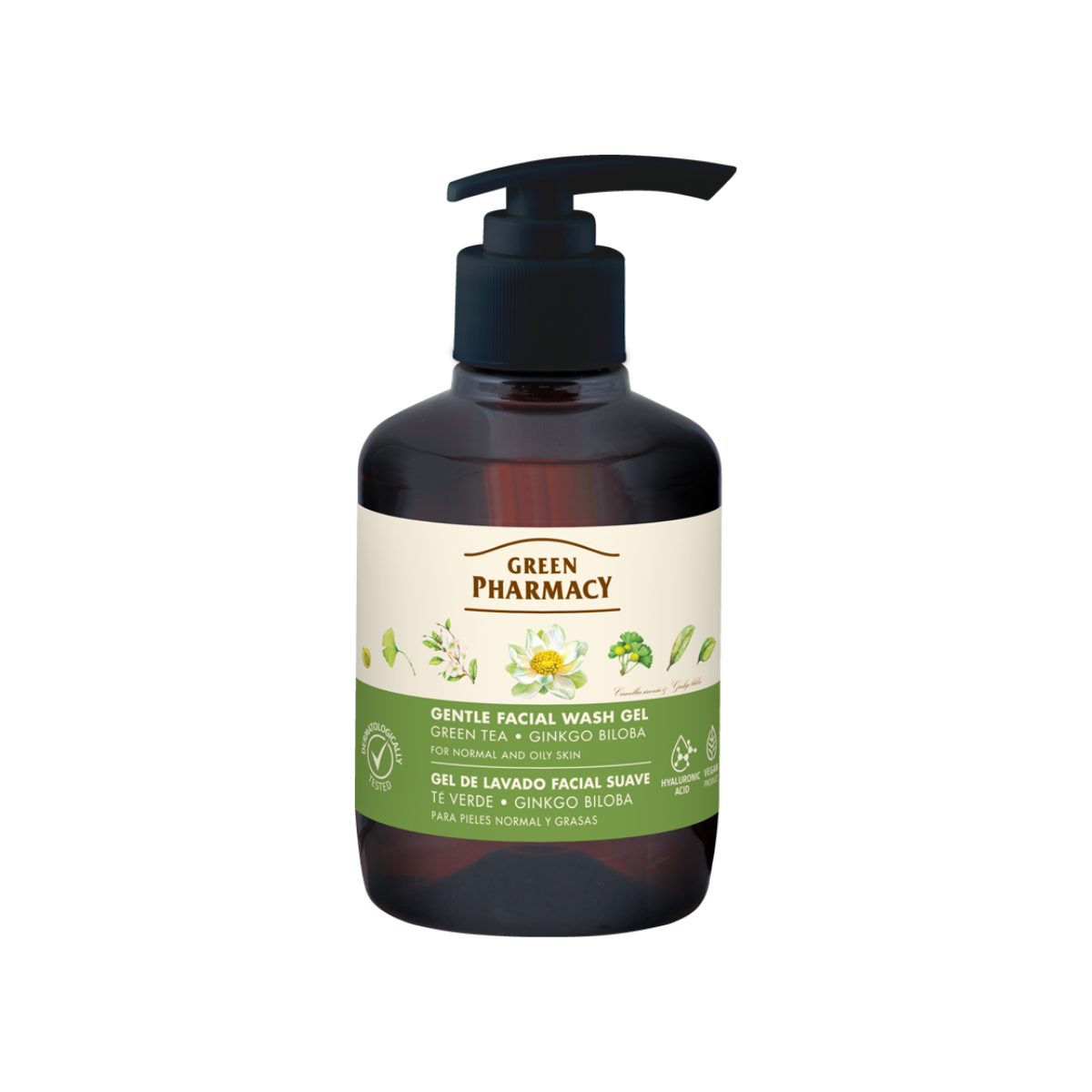 Gel rửa mặt Green Pharmacy chiết xuất Trà xanh và Lá bạch quả 270ml - Dành cho da thường và da dầu