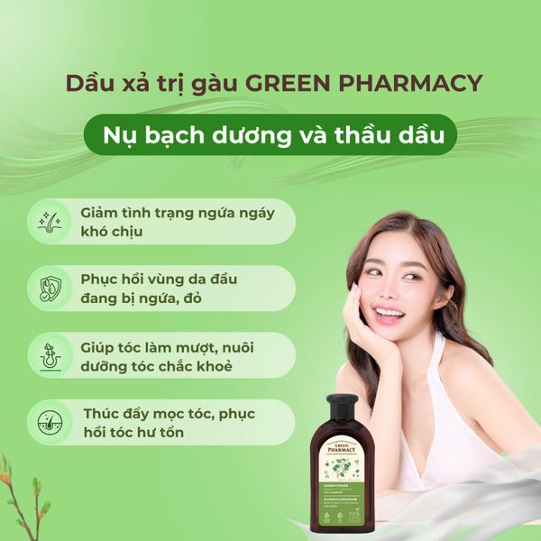 Dầu xả Green Pharmacy Nụ bach dương và dầu thầu dầu 300ml