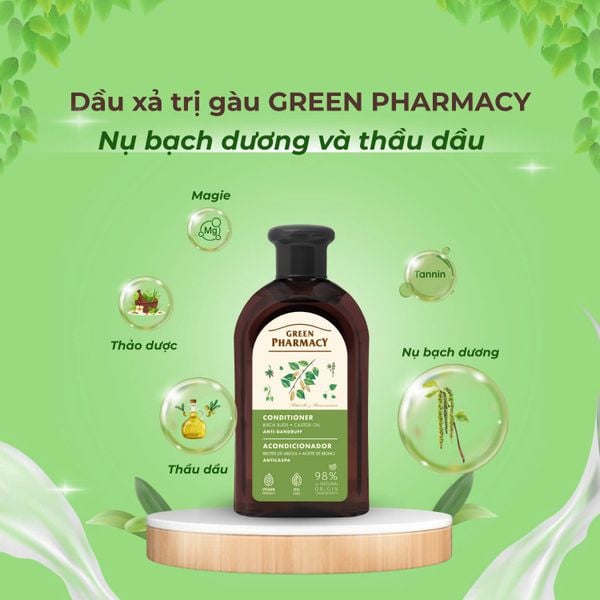 Dầu xả Green Pharmacy Nụ bach dương và dầu thầu dầu 300ml