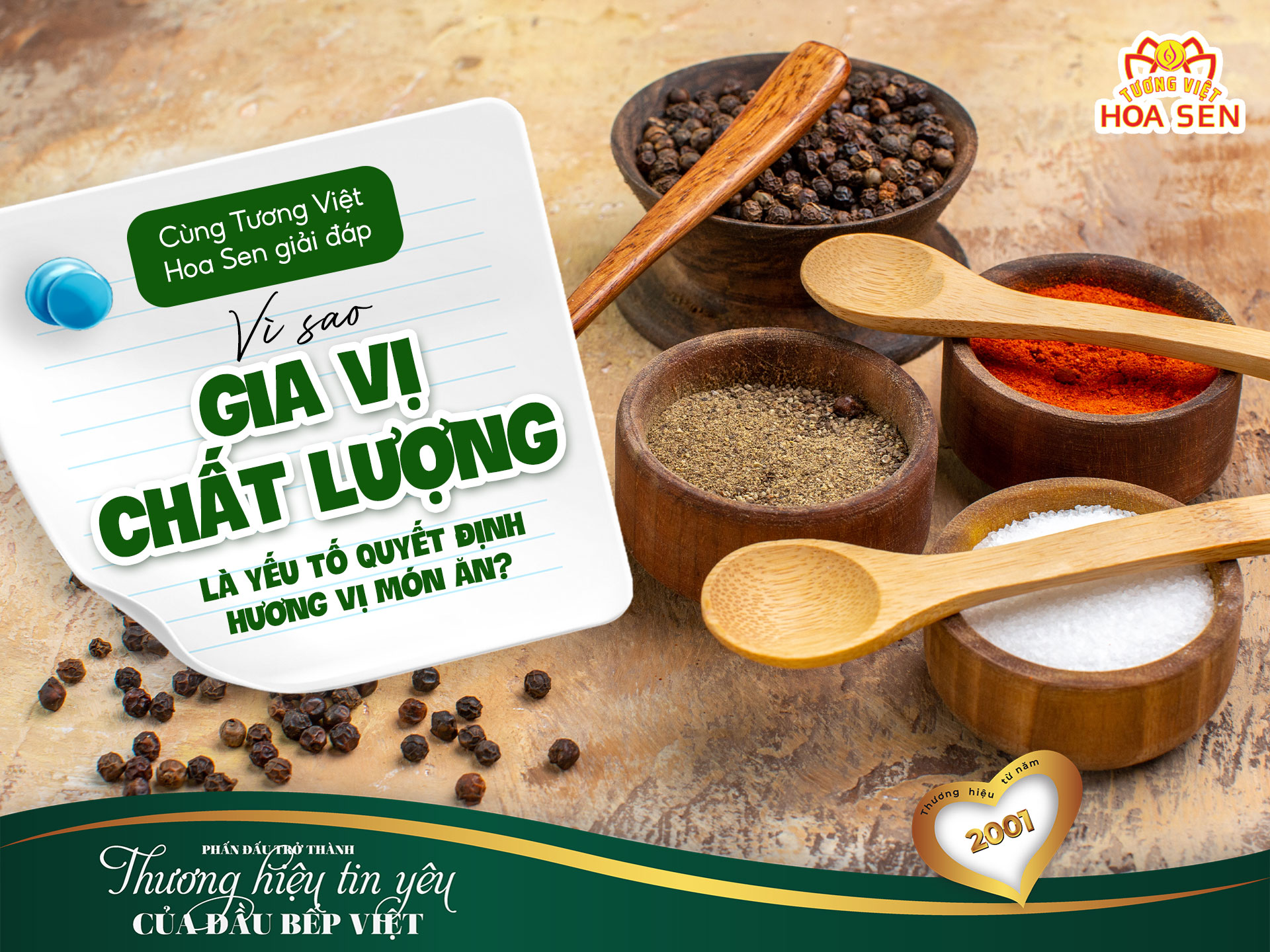 CÙNG TƯƠNG VIỆT HOA SEN GIẢI ĐÁP: VÌ SAO GIA VỊ CHẤT LƯỢNG LÀ YẾU TỐ QUYẾT ĐỊNH HƯƠNG VỊ MÓN ĂN?