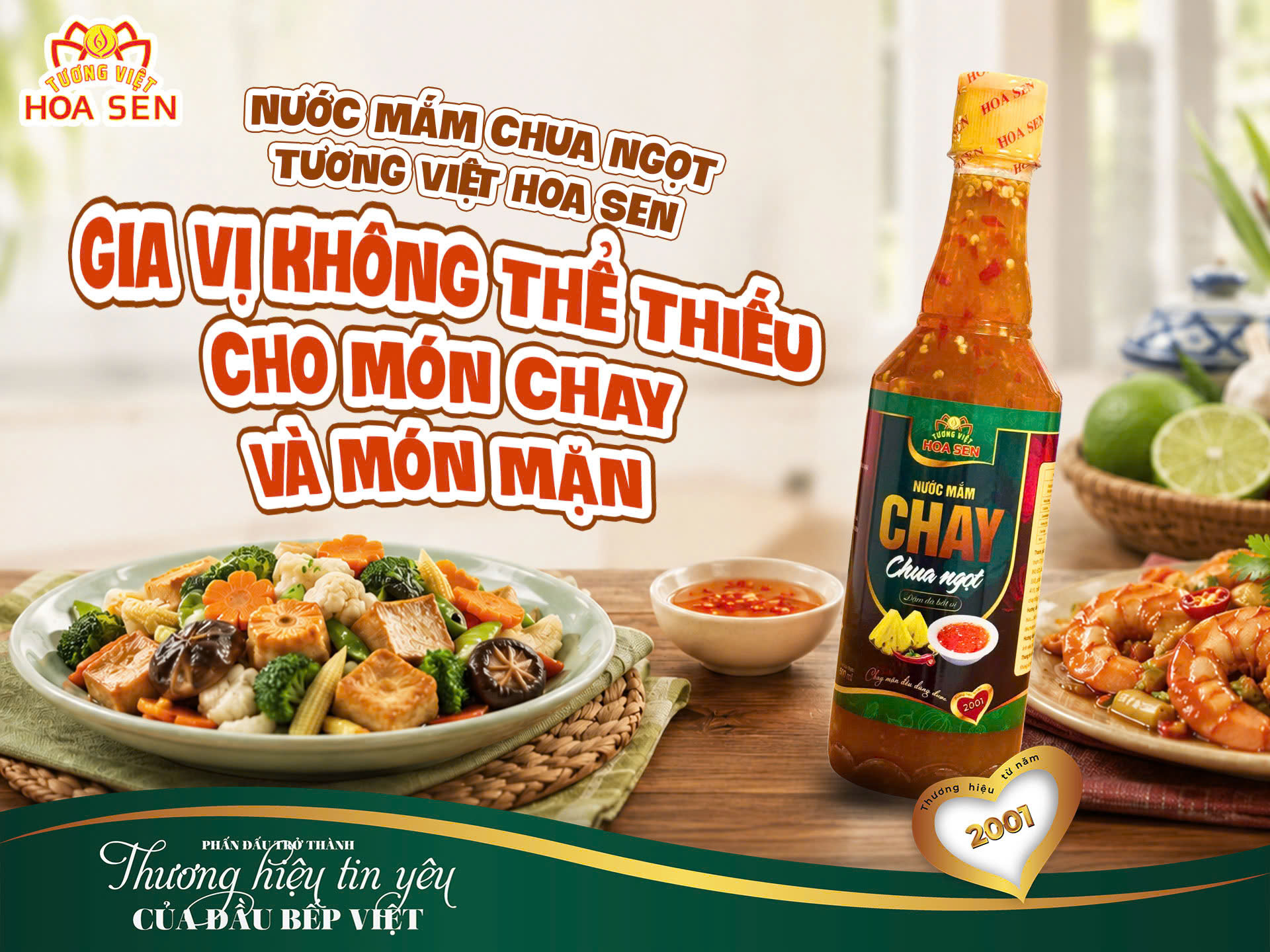 NƯỚC MẮM CHUA NGỌT TƯƠNG VIỆT HOA SEN – GIA VỊ KHÔNG THỂ THIẾU CHO MÓN CHAY VÀ MÓN MẶN