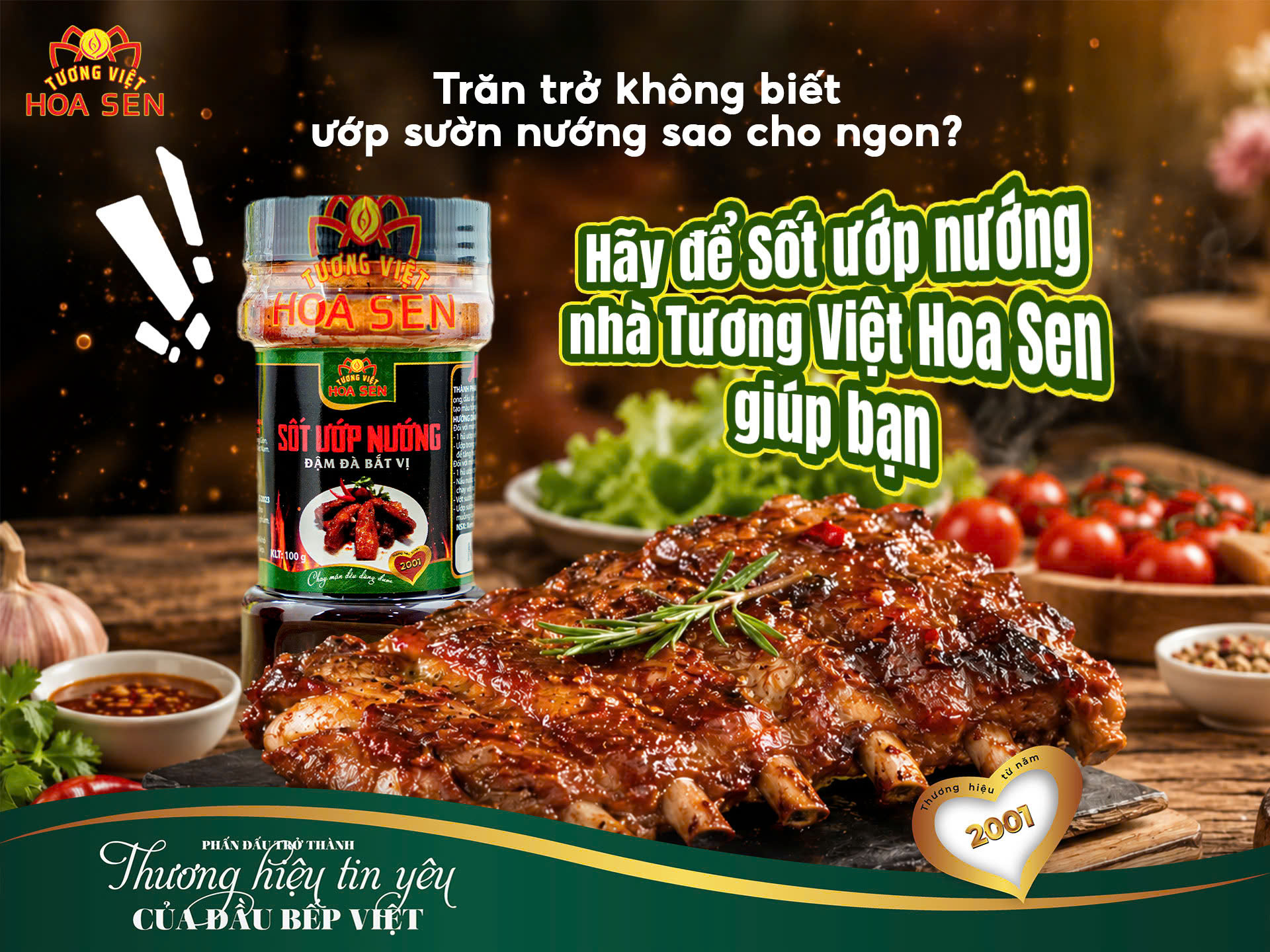 TRĂN TRỞ KHÔNG BIẾT ƯỚP SƯỜN NƯỚNG SAO CHO NGON? HÃY ĐỂ SỐT ƯỚP NƯỚNG NHÀ TƯƠNG VIỆT HOA SEN GIÚP BẠN