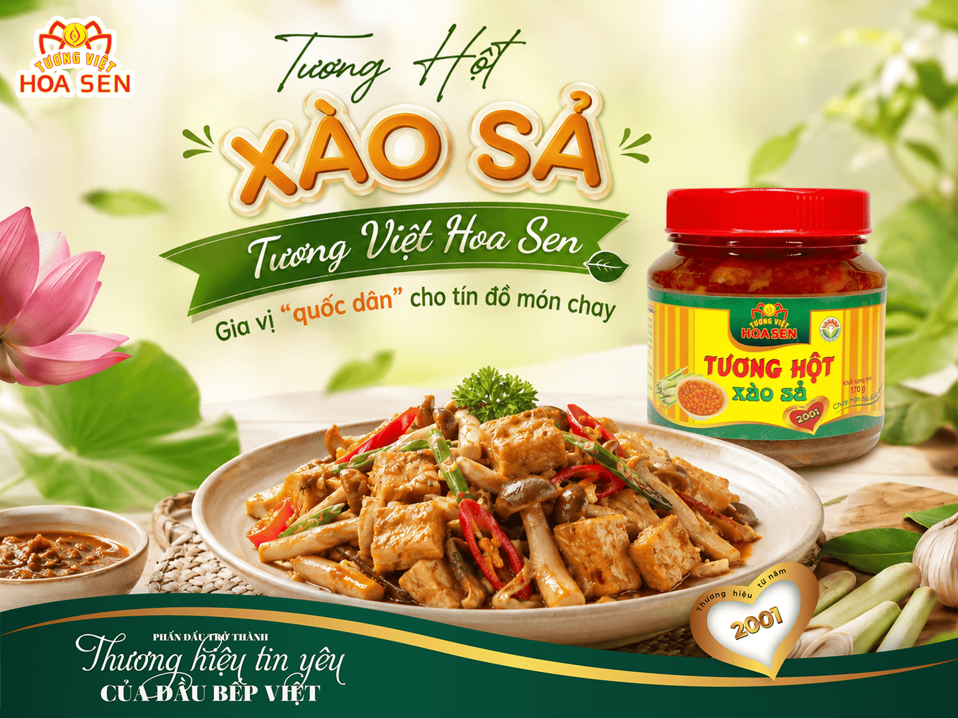 TƯƠNG HỘT XÀO SẢ TƯƠNG VIỆT HOA SEN – GIA VỊ “QUỐC DÂN” CHO TÍN ĐỒ MÓN CHAY