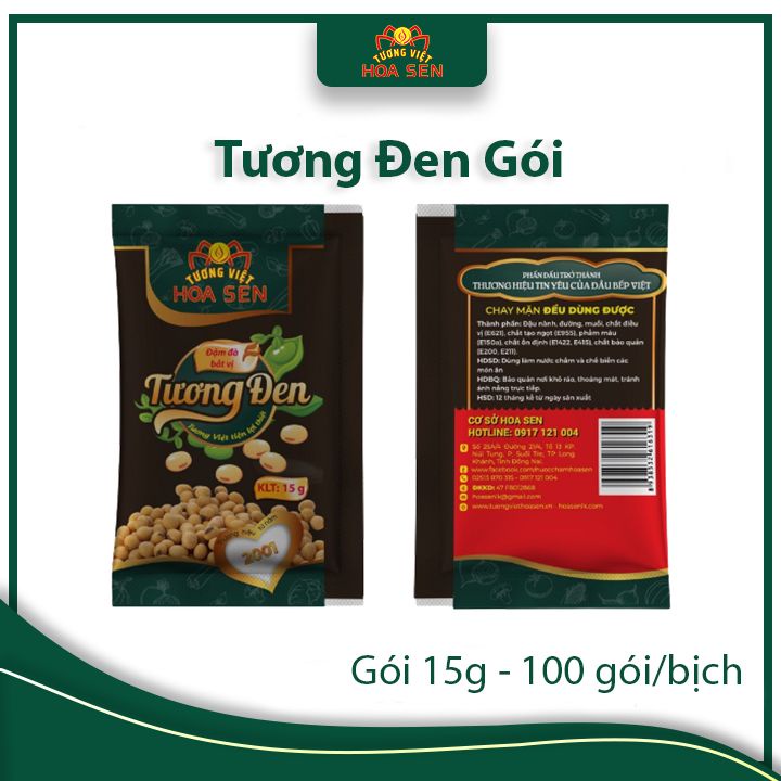 Tương đen gói 15g MM bịch 100 gói tiện lợi-Tương Việt Hoa Sen