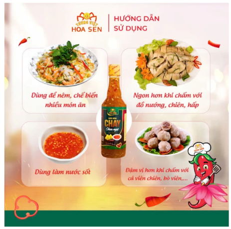 Nước Mắm Chay Chua Ngọt Chai 500ml - Tương Việt Hoa Sen - Đậm đà bắt vị