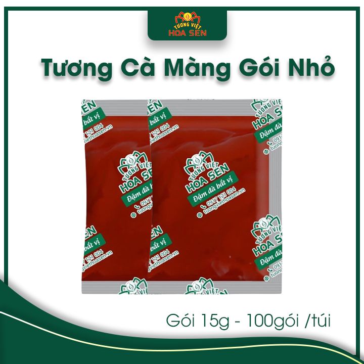 Tương cà gói nhỏ 15g TV - Túi 100 gói - Tương Việt Hoa Sen - Đậm đà bắt vị