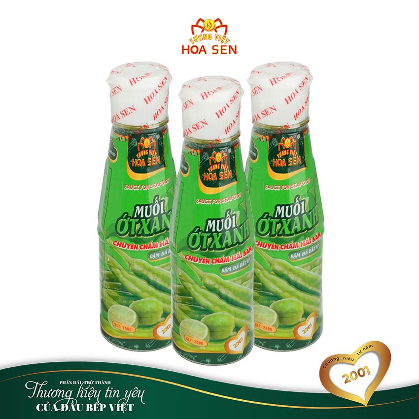 Muối Ớt Xanh Chai 250g - Tương Việt Hoa Sen - Đậm đà bắt vị