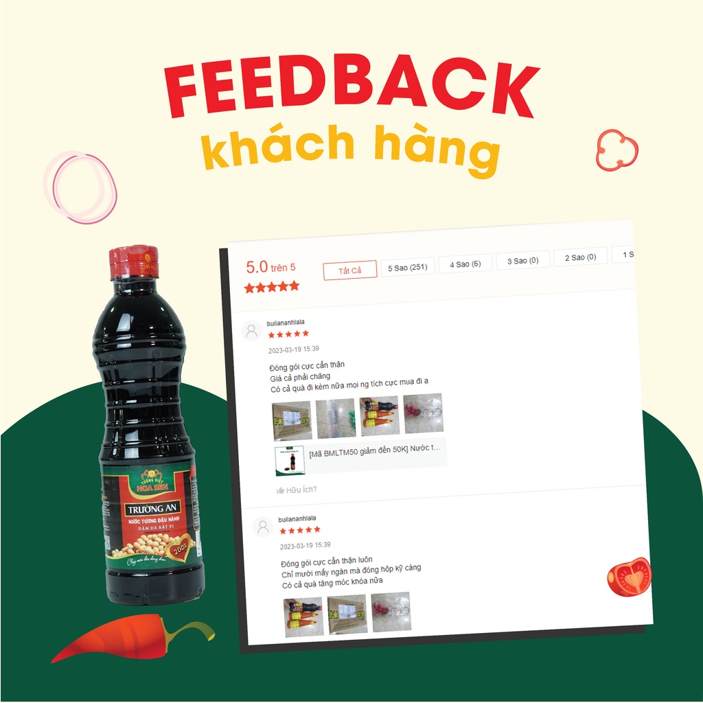 Nước tương Trường An chai 500ml - Tương Việt Hoa Sen - Đậm đà bắt vị